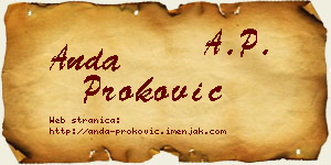 Anda Proković vizit kartica
